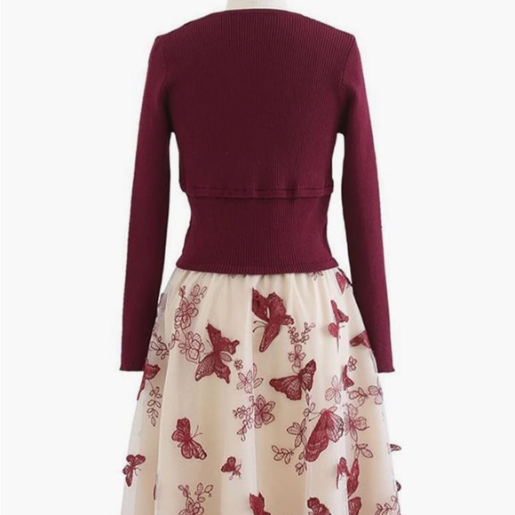 Chicwish Cream and Red Floral A-Line Dress - Picture 15 of 16